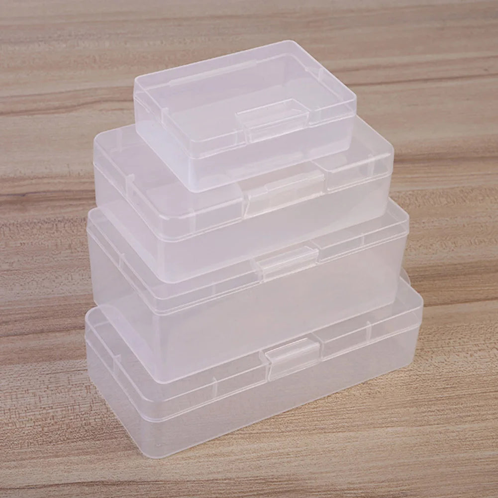 Boîte de rangement en plastique Transparent, pièces de quincaillerie pour cosmétiques, bijoux, conteneur, boîte d'emballage pour boucles d'oreilles, bagues, support de la boîte