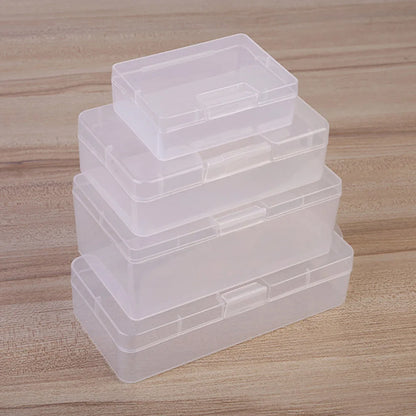 Boîte de rangement en plastique Transparent, pièces de quincaillerie pour cosmétiques, bijoux, conteneur, boîte d'emballage pour boucles d'oreilles, bagues, support de la boîte