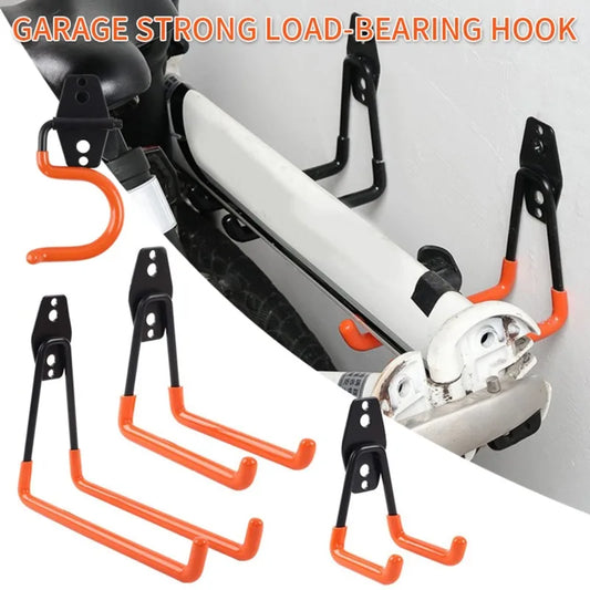 Heavy Duty Metal Hook Garage Organizer Wall Mount Bicycle Hanger Hooks Wall Mount Anti-slip Storage Hook For Ladders Garden Tool