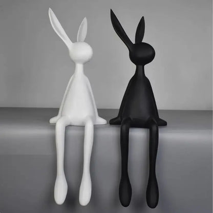 Nordic Home Decorate Figurines for Interior Gift Rabbit Statue Christmas Room Decor Abstract Art Sculpture Desk