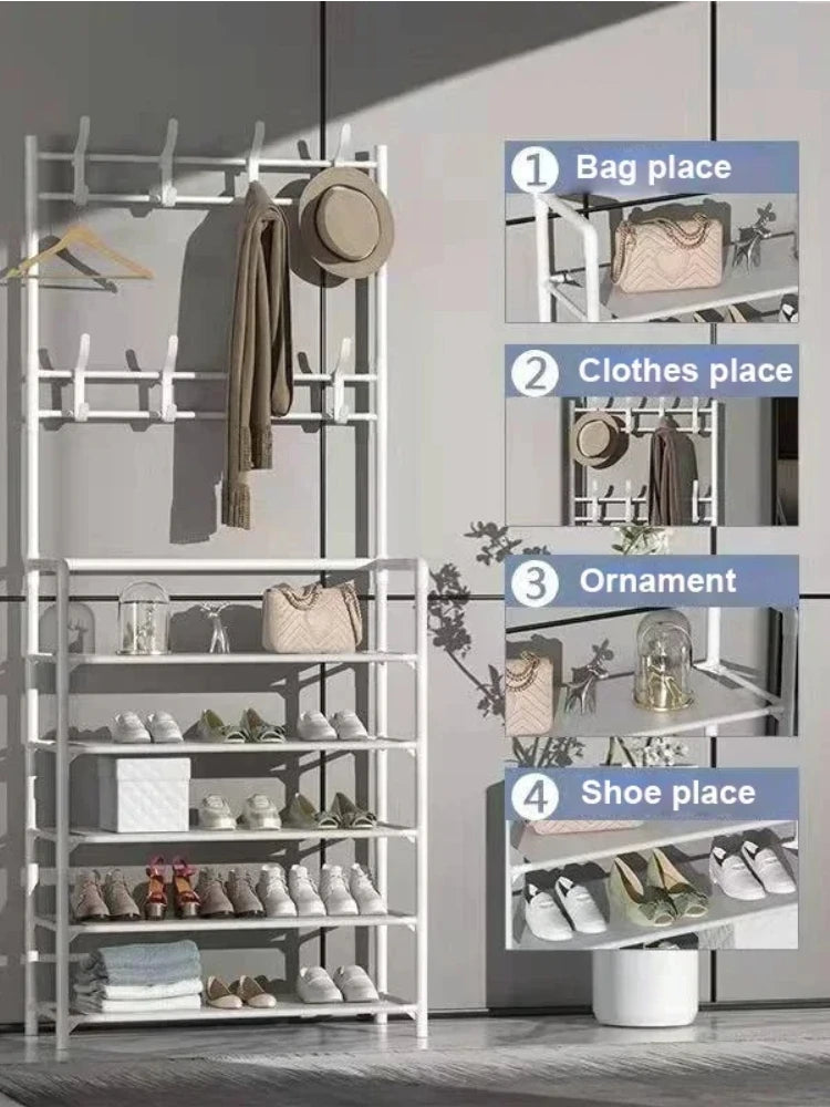 Zapatero multicapa, organizador DIY, organizador de almacenamiento de ropa, perchas para sombreros, Zapatero, estante de almacenamiento para sala de estar y dormitorio