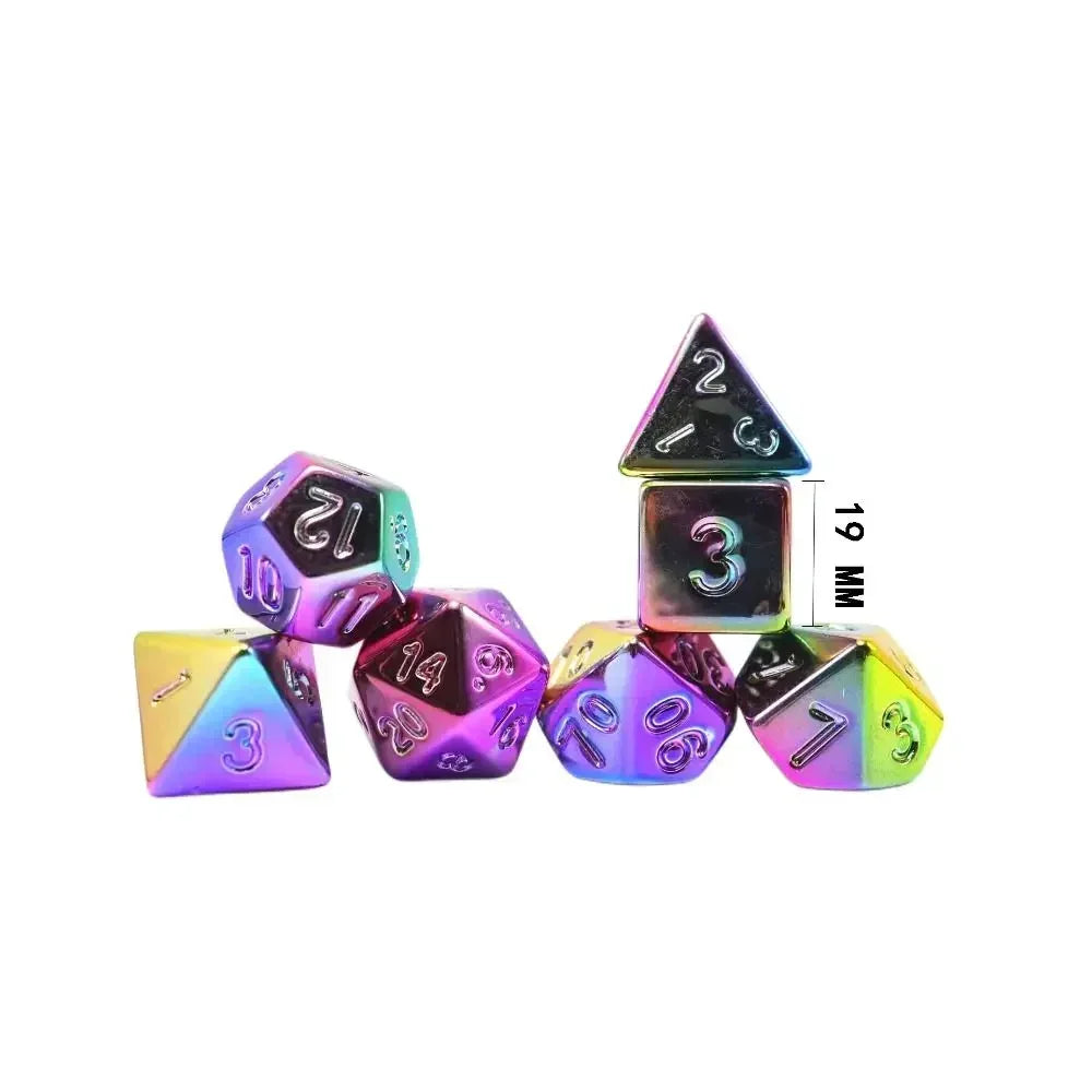 New Style 7Pcs/Set Gold Plating Dice Cthulhu DND Run Dice Table Games RPG Polygonal Dice Set Children's Board Game Party Gift