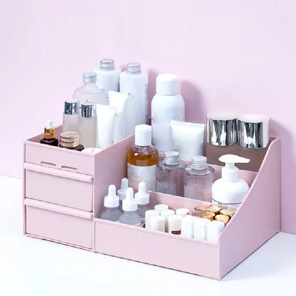 Caja de almacenamiento de cosméticos de gran capacidad, cajón organizador de maquillaje, joyería, esmalte de uñas, contenedor de maquillaje, caja de almacenamiento de artículos diversos de escritorio