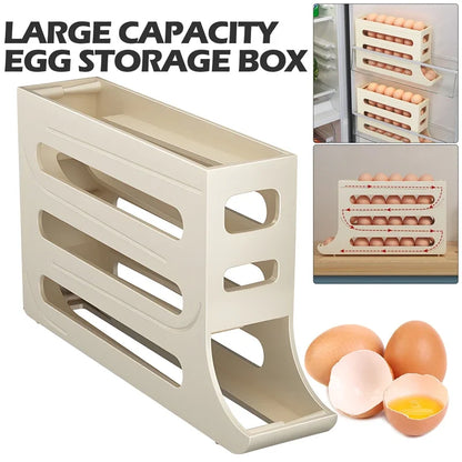 Refrigerator Egg Storage Box Automatic Scrolling Egg Holder Household Large Capacity Kitchen Dedicated Roll Off Egg Storage Rack