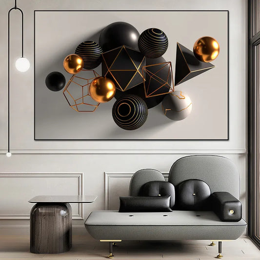 Pinturas en lienzo geométricas abstractas modernas, póster artístico de pared minimalista de estética nórdica, imágenes de lujo para decoración para sala de estar