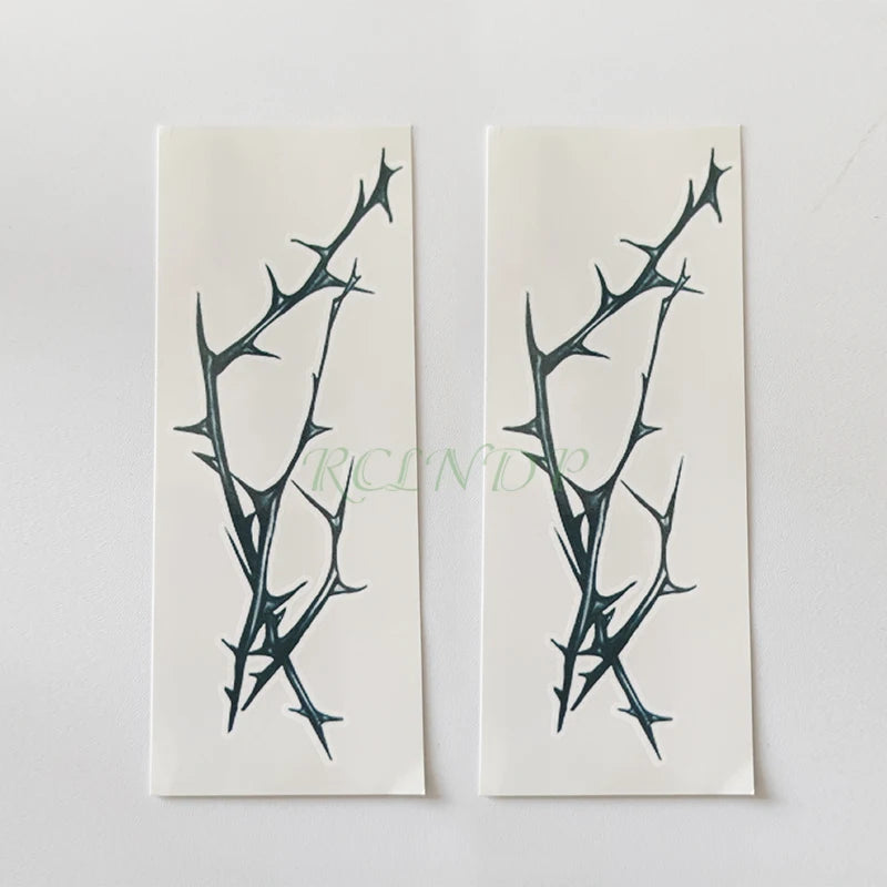 Waterproof Temporary Tattoo Sticker Black Tree Branch Design Fake Tatto Flash Tatoo Arm Hand Body Art for Women Men