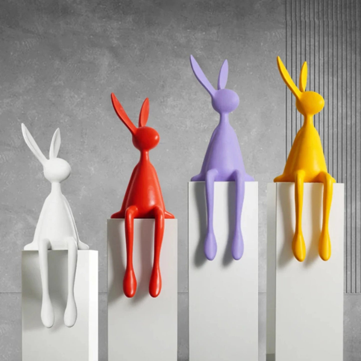 Nordic Home Decorate Figurines for Interior Gift Rabbit Statue Christmas Room Decor Abstract Art Sculpture Desk