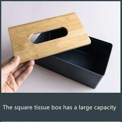 Tissue Box Napkin Holder Case Paper Box Container Bamboo Cover Solid Wood Hotel Storage Box Home Table Decoration