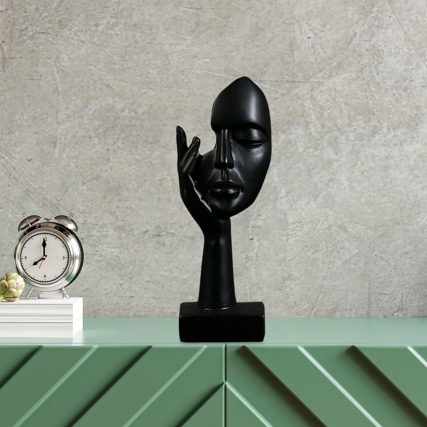 Estatua de arte facial Simple y creativa para mujer, adorno de resina de personaje abstracto, escultura de mujer pensadora para decoración de habitación de estudio en casa