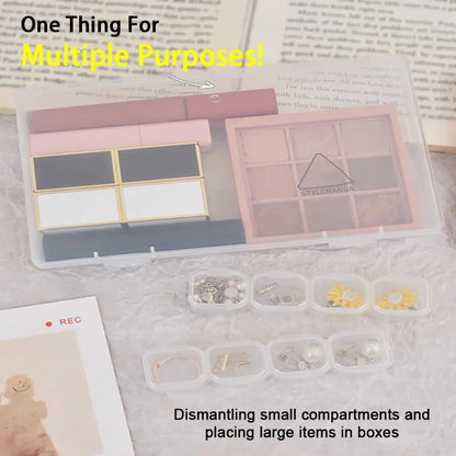 26/28/56 Grids Transparent Organizer Box Plastic Square Adjustable Organizers Storage Boxes For Home Makeup Jewelry Accessories