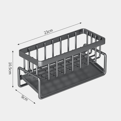 Rejilla para escurrir para fregadero de acero inoxidable para cocina, soporte para grifo de almacenamiento de esponja, escurridor de jabón, toallero, organizador, accesorios de cocina