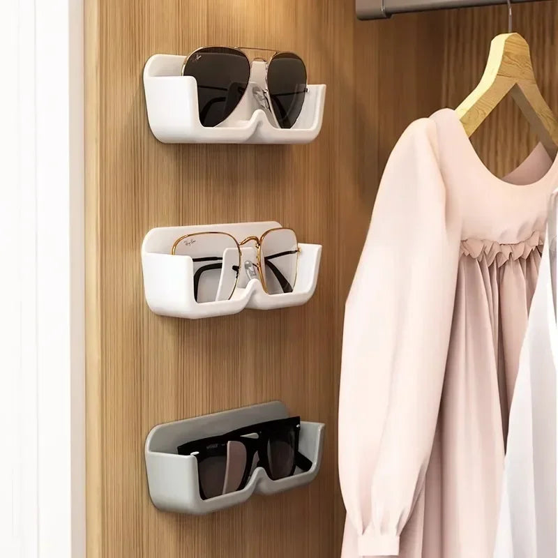 Punch-free Glasses Storage Rack Wall Mounted Sun-glasses Display Holder Wardrobe Decoration Storage Box Sunglass Organizer