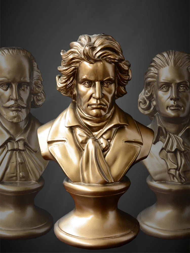 Musician Beethoven Chopin Mozart Head Sculpture Room Ornaments Shakespeare Resin Statue Art Modern Home Decor Music Lover Gifts