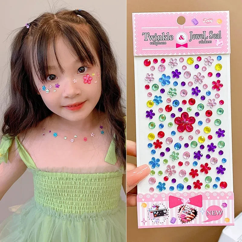 Nouveaux autocollants sur le visage strass maquillage brillant visage Art autocollant enfants temporaire tatouage strass pour Strasse maquillage