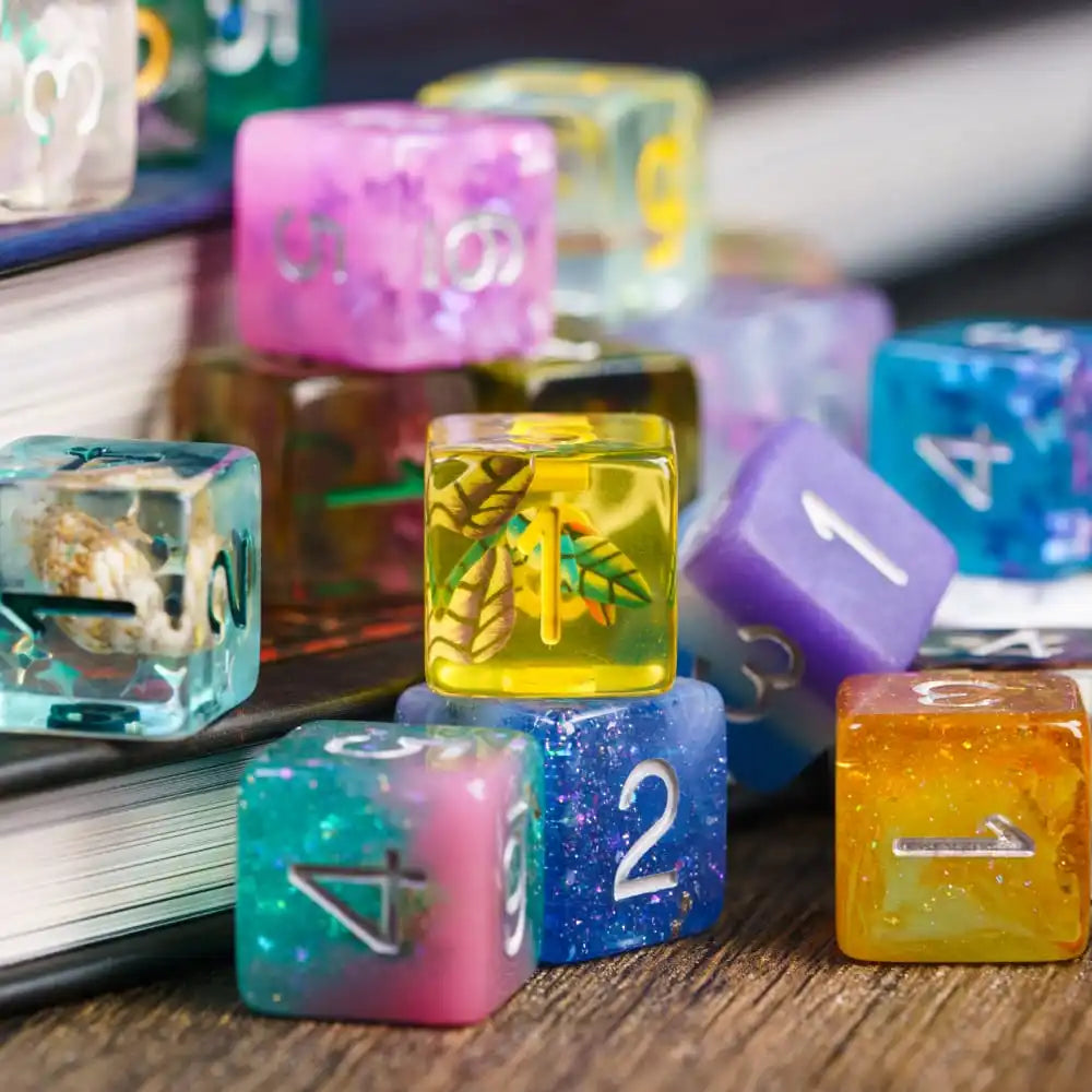 Mystery Box Resin 7Pcs/Set Dice Set Blind Box D4~D20 Polyhedral Dice for DND Board Game Lover Lucky Gift Box Role-Play RPG D&D