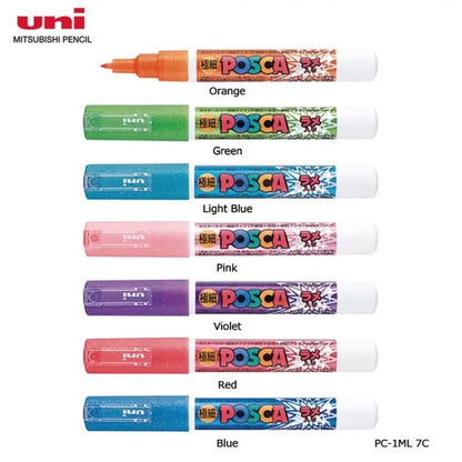 UNI POSCA Marker Pen Set,Acrylic Plumones Rotuladores PC-1M,3M,5M,8K,17K,7/8/15 Colors POP Poster Pen/Graffiti Advertisement Art