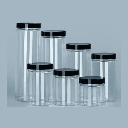 Clear Sealed Can With Lid Plastic Empty Packing Bottle Circular Storage Bucket Biscuit Jar Food Grade Sealed Cans Tank Container