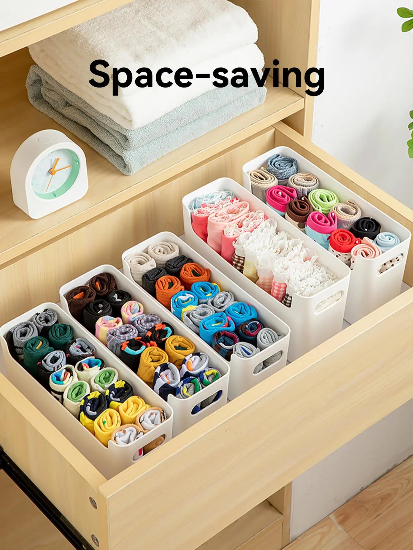 WORTHBUY Underwear Bra Socks Plastic Storage Organizer Wall Mounted Cabinet Storage Organizer Drawers Storage Box For Bedroom