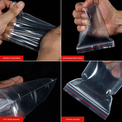 Petits sacs en plastique à fermeture éclair, sac Transparent refermable, sac de rangement sous vide, sacs transparents, sacs de stockage des aliments à fermeture éclair plastic zip bag