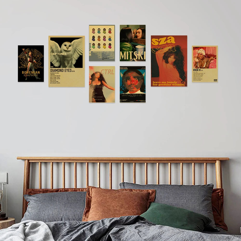 Póster de Mitski Drake Deftones para amantes de las chicas, álbum de música estética, pintura en lienzo de rapero, carteles de decoración de pared de habitación para pared