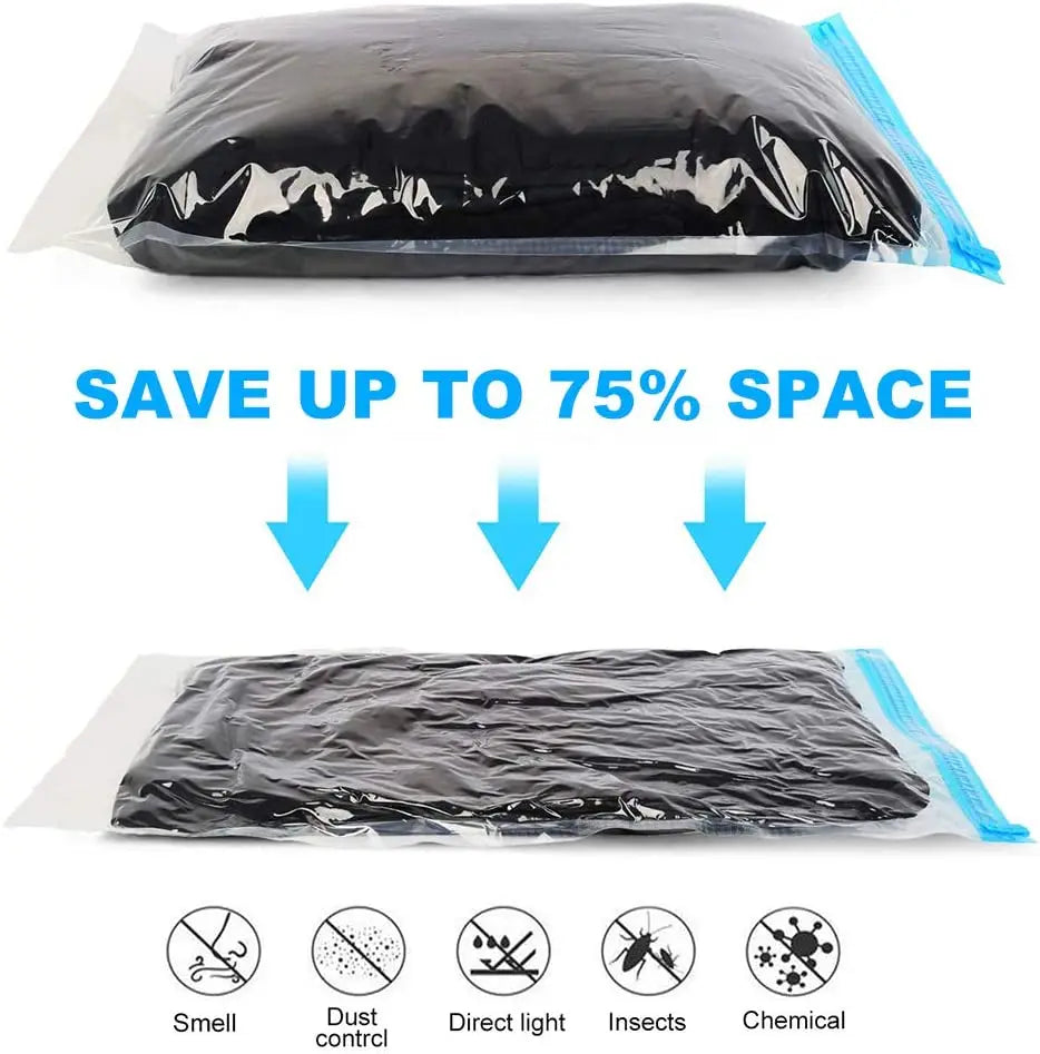 Roll-up Travel Compression Bags for Clothes Luggage Space Saver Bags for Packing Suitcases