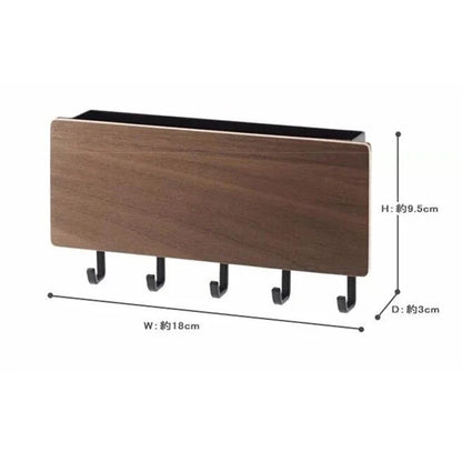 Colgador de llaves de bambú para colgar en la pared, organizador de pared, estante rectangular para llaves, ganchos para abrigos, decoración del hogar