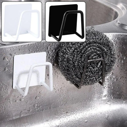 Sponges Holder Stainless Steel Kitchen Sink Drain Basket Drain Cleaning Brush Hook Sponge Storage Rack Wall Hooks Home Organizer