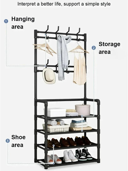 Zapatero multicapa, organizador DIY, organizador de almacenamiento de ropa, perchas para sombreros, Zapatero, estante de almacenamiento para sala de estar y dormitorio