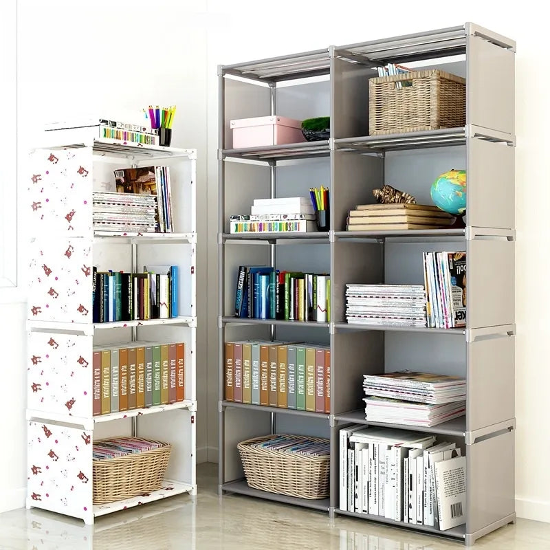 Simple Bookshelf Multi-layer Easy Assembly Bookcase Easy Assembly Book Holder Book Display Rack Book Organizer Debris Rack Shelf