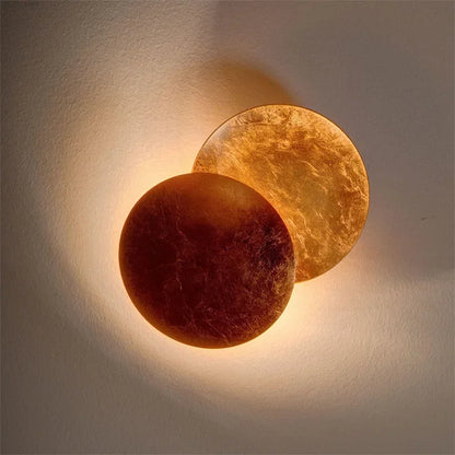 Lámpara de pared redonda moderna para pasillo, iluminación de pared Eclipse para dormitorio, iluminación de noche interior, luz de pared decorativa para sala de estar