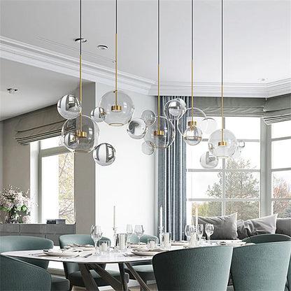 Lampe LED suspendue en verre Mickey au design moderne, luminaire décoratif d'intérieur, luminaire décoratif de plafond, idéal pour un salon ou une salle à manger