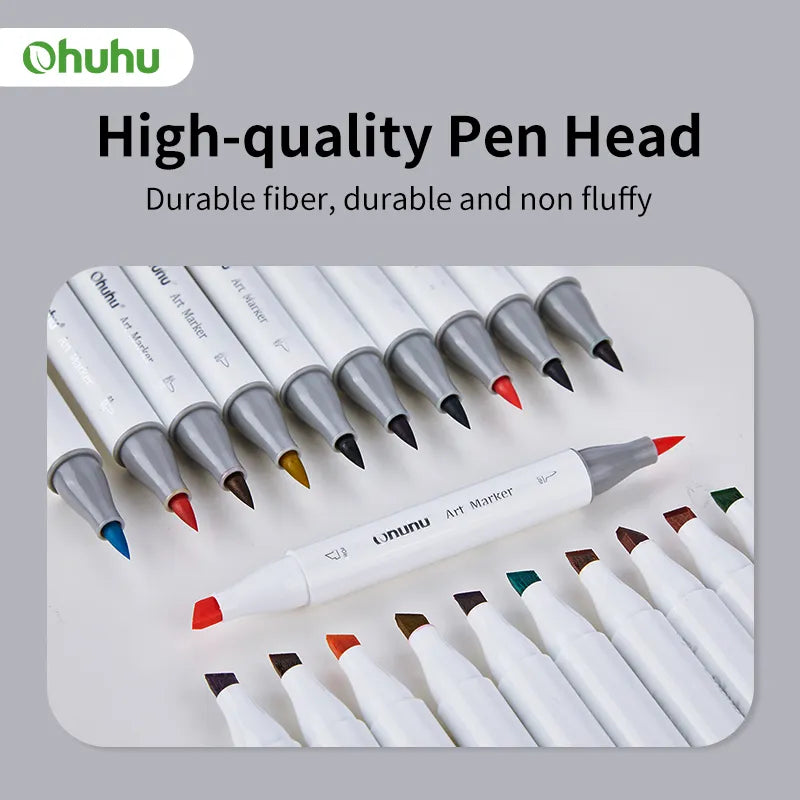 Ohuhu Marker Pen Color Markers Oily Art Marker Set Double Head Coloring Manga Sketching Drawing Alcohol Felt Pen School Supplies