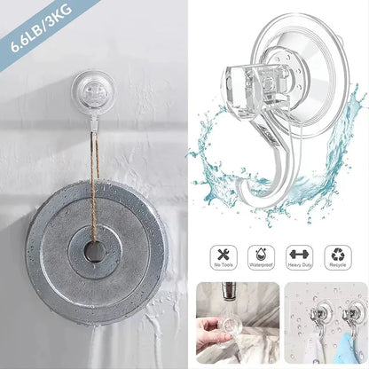 10pcs Suction Cup Hooks, Clear Reusable Heavy Duty Vacuum Suction Cup Hooks Glass Kitchen Bathroom Hooks for Towel