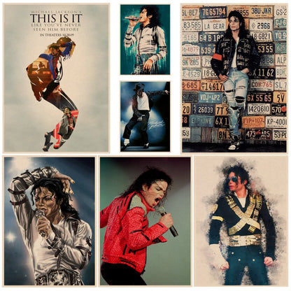 Musicians And Singers Michael Jackson Anime Posters Kraft Paper Prints And Posters Aesthetic Art Wall Painting