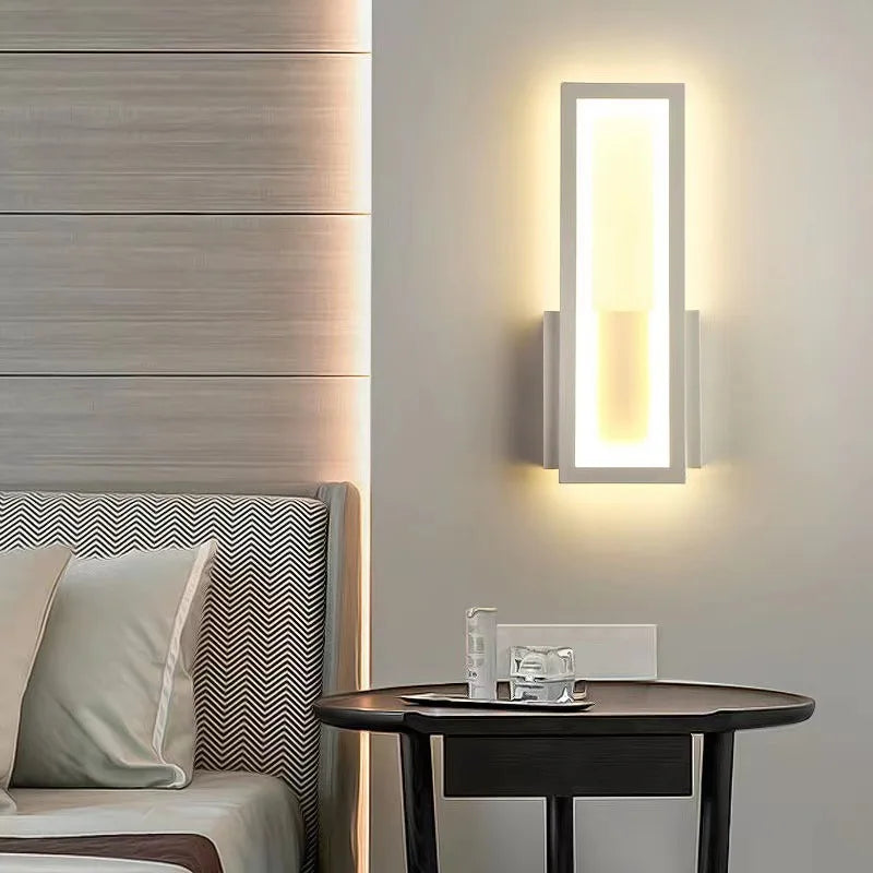 Modern Minimalist Wall Lamps Home Decor Living Room Bedroom Bedside 17w Ac96v-260v Led Sconce Black White Light Aisle Decoration