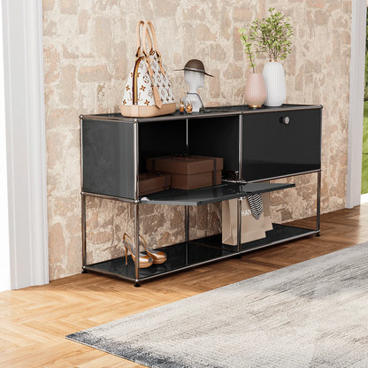 Storage Cabinet Sideboard Haller Cabinet Storage Shelf Modular Furniture Stainless Steel Metal Board for Living Room Cabinet