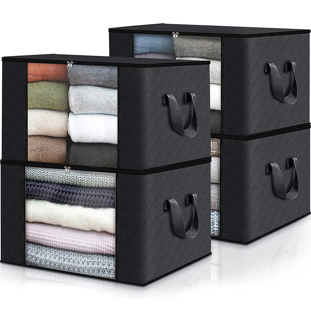 Sac de rangement pour vêtements de grande capacité, conteneurs de rangement pour couvertures pliables pour organiser le placard de la chambre à coucher