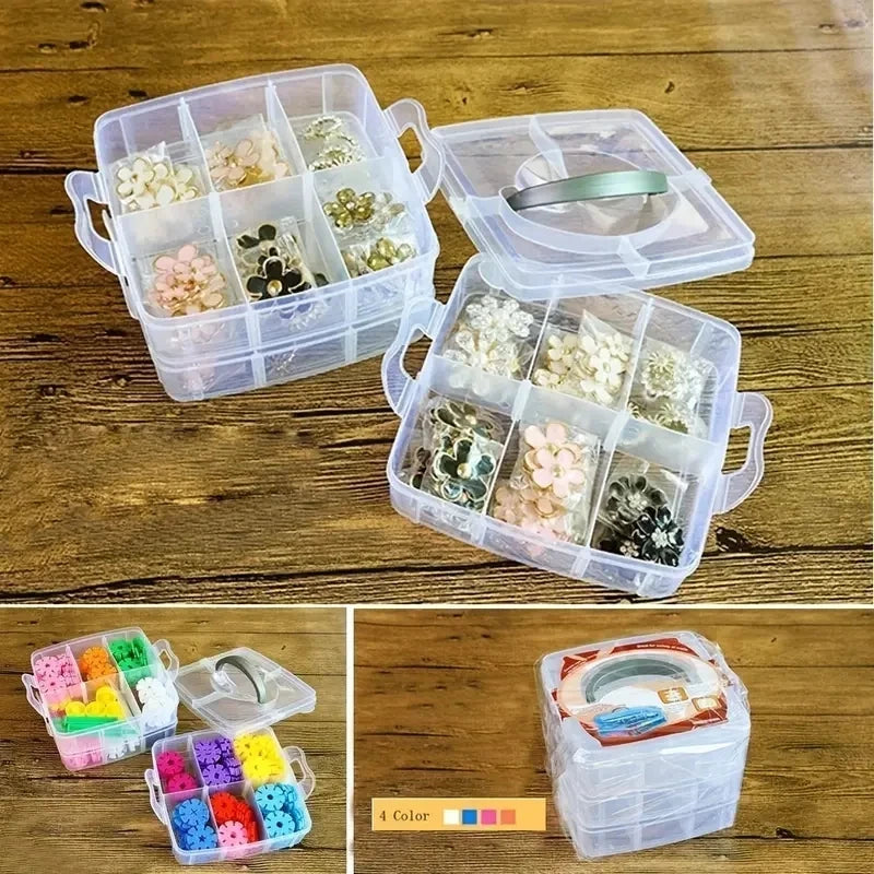 Transparent jewelry storage box large-capacity finishing box necklace ring stud earrings storage box jewelry box ornament box