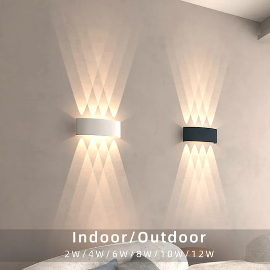 Lámpara LED de pared arriba y abajo, impermeable, IP65, luz de pared Interior de aluminio para dormitorio, sala de estar, pasillo, iluminación Interior y Exterior