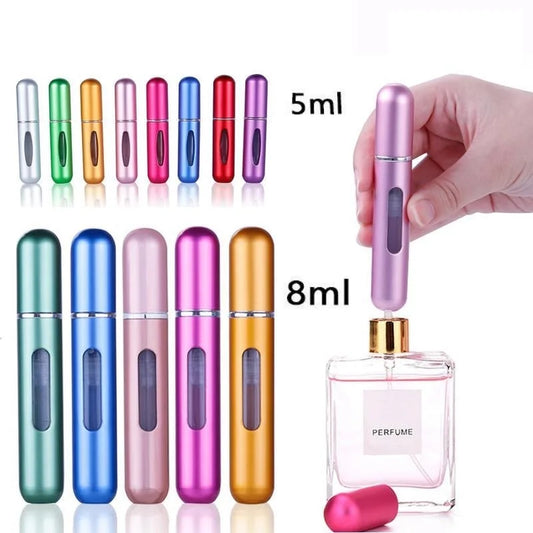 Mini botella de Perfume recargable, botella cosmética portátil, atomizador, contenedor de pulverización, botellas recargables de viaje, 5ml, 8ml