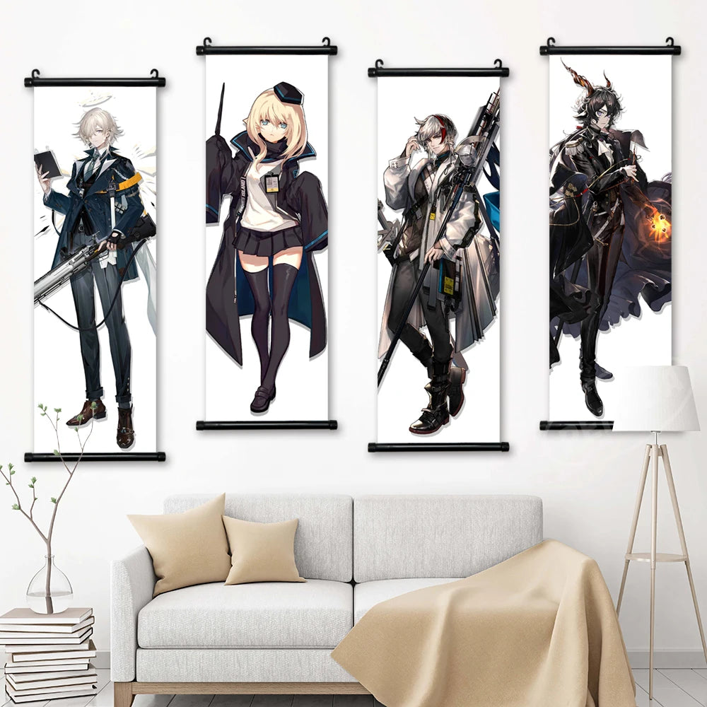 Wall Art Canvas Arknights Pictures Whislash Painting Print Heavyrain Poster Game Hanging Ebenholz Scrolls Home Decor Living Room