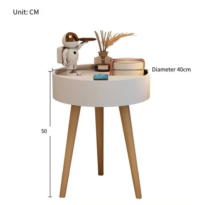 Simple Nightstand Intelligent Wireless Charging Nordic Nightstand Waterproof Anti-fouling Anti-scratch Large Space Storage Table