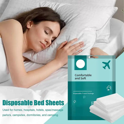 Sábanas de viaje para Hotel, funda de cama suave, funda de almohada y sábana, juego de 3 uds/4 Uds., ropa de cama transpirable respetuosa con la piel para pasar la noche