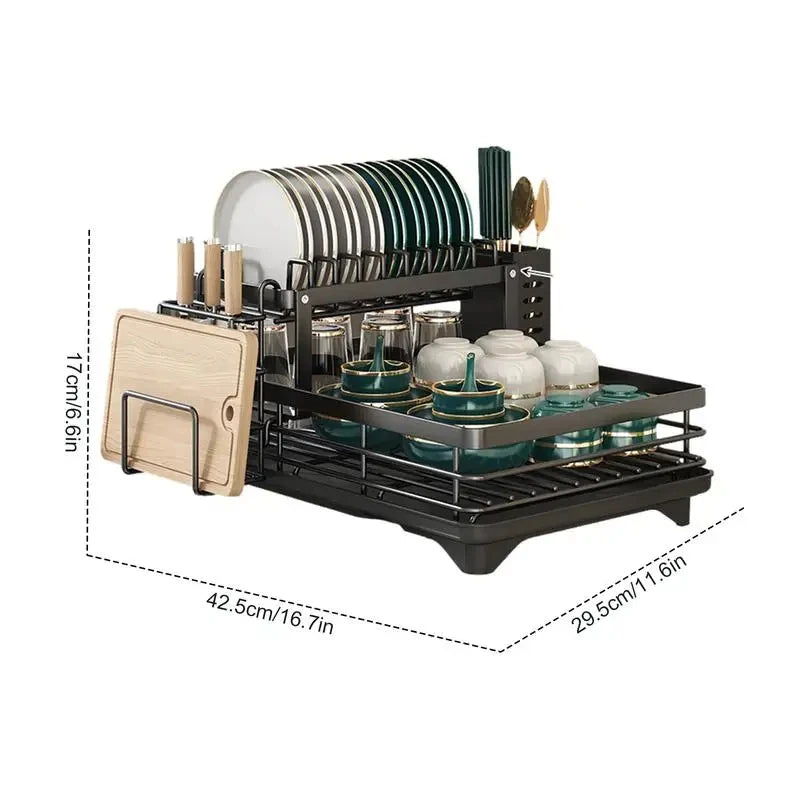 Égouttoir à vaisselle en acier inoxydable, organisateur d'assiettes de cuisine réglable avec égouttoir sur le comptoir de l'évier, support de rangement pour couverts