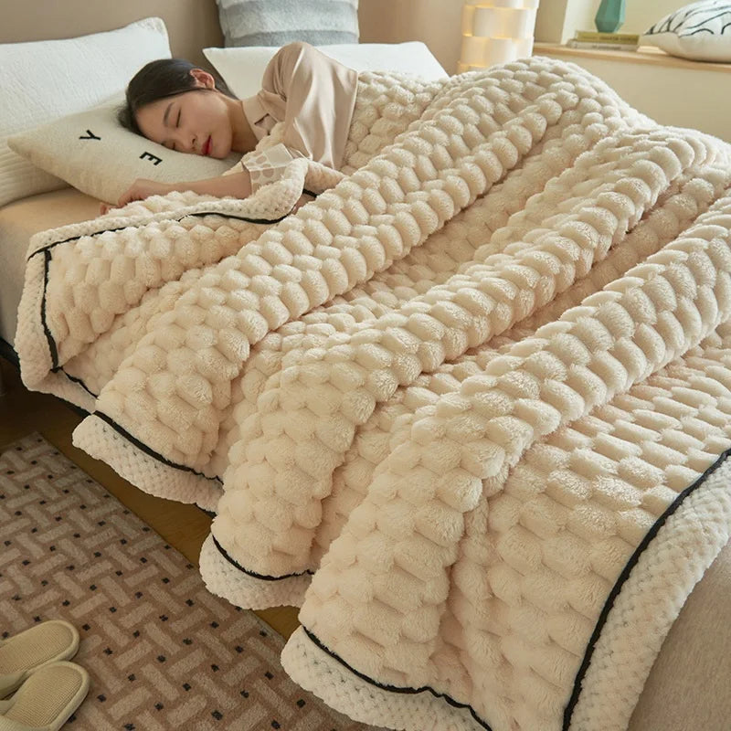 Couvertures chaudes pour lits, couverture à carreaux doux, couettes sur le lit, en peluche, pour canapé, pour la sieste au bureau, couvre-lit Queen