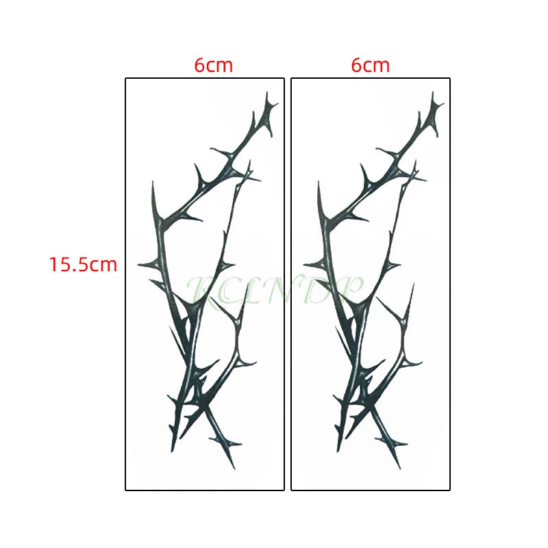 Waterproof Temporary Tattoo Sticker Black Tree Branch Design Fake Tatto Flash Tatoo Arm Hand Body Art for Women Men