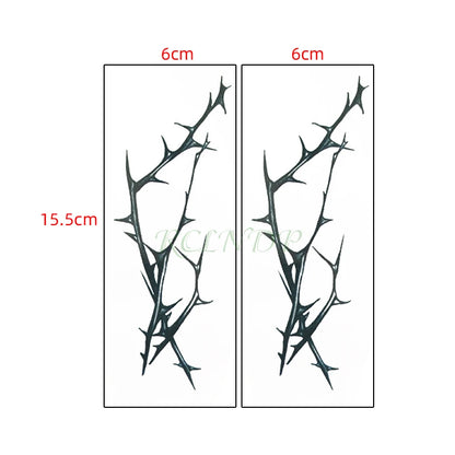 Waterproof Temporary Tattoo Sticker Black Tree Branch Design Fake Tatto Flash Tatoo Arm Hand Body Art for Women Men