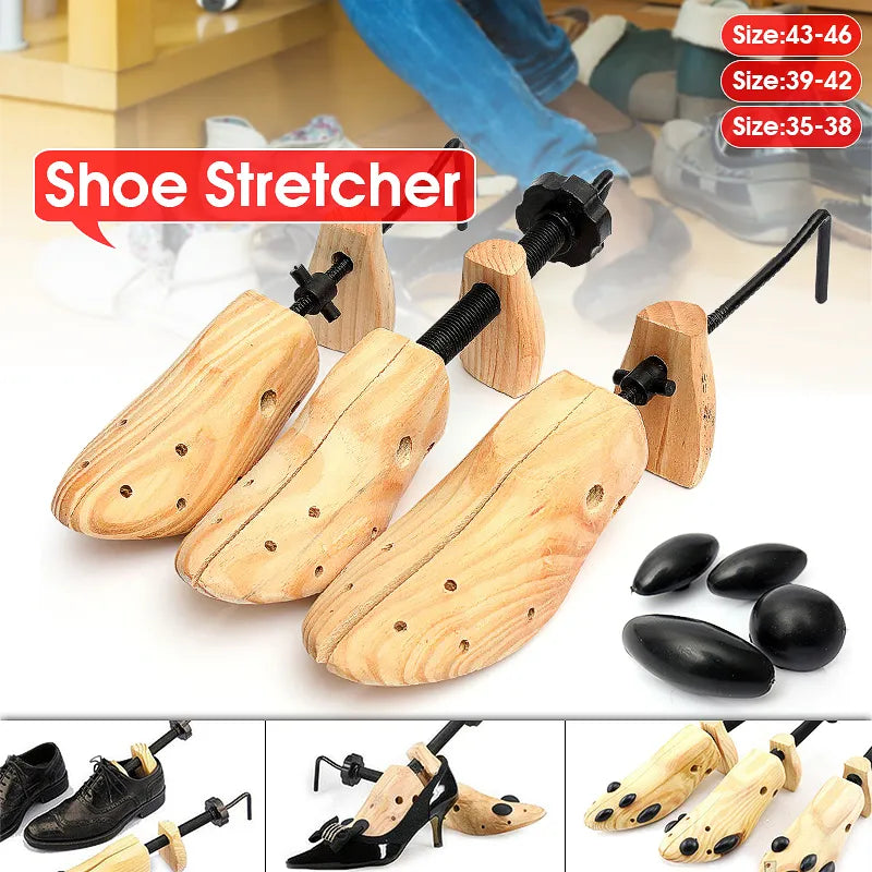 Civière de chaussures en bois chaussures arbre Shaper support pin bois chaussure arbre réglable appartements pompes bottes extenseur arbres pour homme femmes