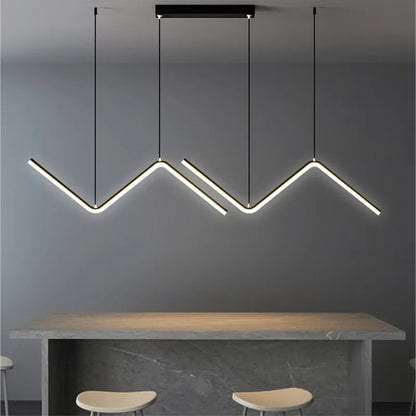 Lámpara colgante LED moderna, candelabro de líneas geométricas para sala de estar, restaurante, cocina, oficina, café, lámparas de decoración interior para el hogar