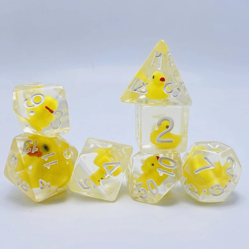 Ensemble de dés en résine haut de gamme DND 7 pièces, dés polyédriques en ligne pour animaux D4 D6 D8 D10 D12 D20 pour jeux de société RPG et jeux de table